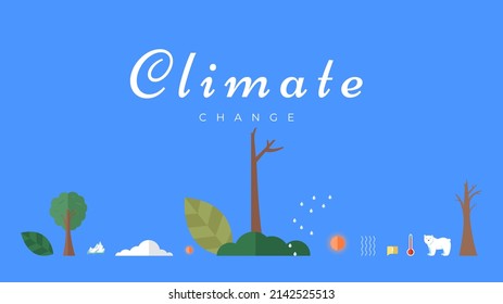 Plantilla de banner vectorial del cambio climático. Polo Norte, glaciares que se derriten, oso polar en el suelo de hielo. Calentamiento global, aumento del nivel del mar, daños a la naturaleza. Día Mundial del Medio Ambiente. Peligros ecológicos, contaminación del aire