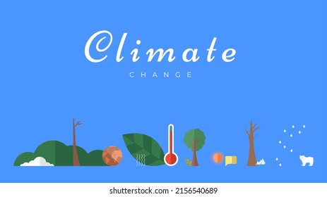 Climate change vector banner template. North Pole, melting glaciers, polar bear on ice floe. Global warming, sea level rise, nature damage. World Environment day. Ecology hazards, air pollution