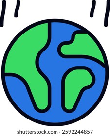 Climate Change Vector for Global Awareness. Environmental impact illustration, global warming symbol, sustainability concept. Filled line icon