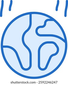 Climate Change Vector for Global Awareness. Environmental impact illustration, global warming symbol, sustainability concept. Solid line icon