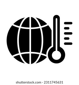 Climate Change Vector Glyph Icon For Personal And Commercial Use.
