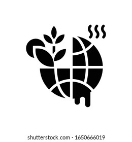 Climate Change Vector Glyph Style Icon. EPS 10