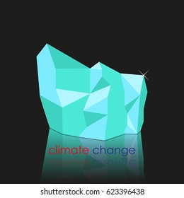 Climate change vector illustration. Iceberg low poly icon.