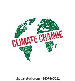 Climate change vector stamp illustration