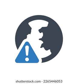 Icono de advertencia sobre el cambio climático. Ilustración aislada en fondo blanco