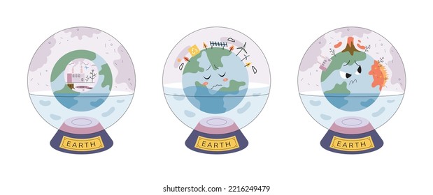 Climate change weather global greenhouse warming risks metaphor concept. Save planet. Compared planet with renewable eco resources consumption global warmings burning alternative. Environment Day