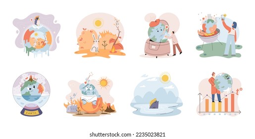 Climate change weather global greenhouse warming risks metaphor concept. Save planet. Compared planet with renewable eco resources consumption global warmings burning alternative. Environment Day