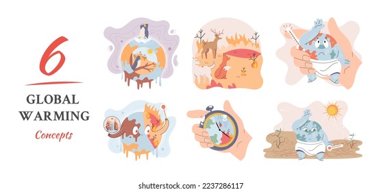 Climate change weather global greenhouse warming risks metaphor concept. Save planet. Compared planet with renewable eco resources consumption global warmings burning alternative. Environment Day