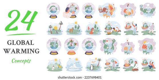 Climate change weather global greenhouse warming risks metaphor concept. Save planet. Compared planet with renewable eco resources consumption global warmings burning alternative. Environment Day
