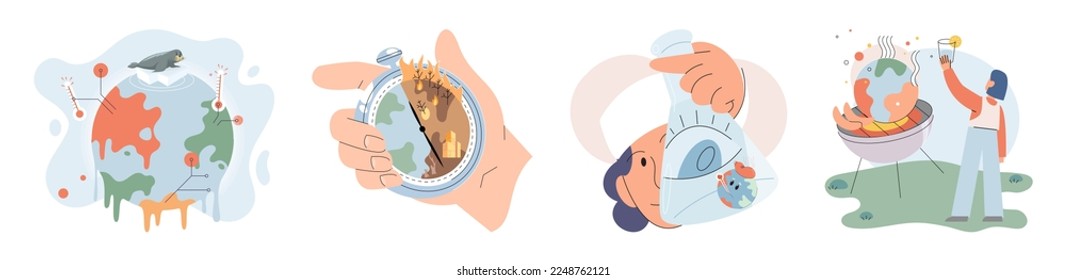 Climate change weather global greenhouse warming risks metaphor concept. Save planet. Compared planet with renewable eco resources consumption global warmings burning alternative. Environment Day