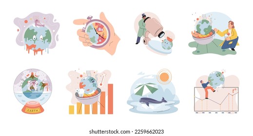 Climate change weather global greenhouse warming risks metaphor concept. Save planet. Compared planet with renewable eco resources consumption global warmings burning alternative. Environment Day