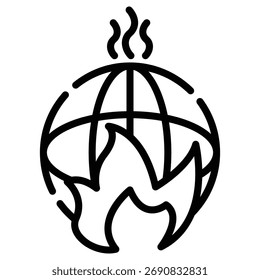 Klimawandel Web-Symbol in Umrissform