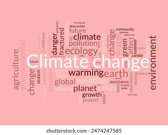 Climate change word cloud template. Nature concept vector tagcloud background.