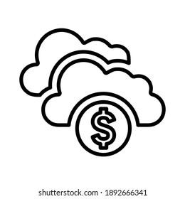 Climate, Cloud Banking Line Icon. Outline Design