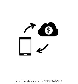 Climate, cloud, icon. Coin with dollar sign simple icon on white background. Vector illustration. - Vector