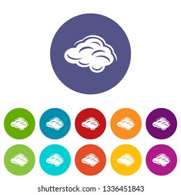 Climate cloud icons color set vector for any web design on white background