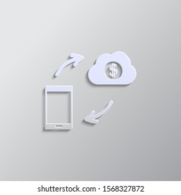 climate, cloud paper style, icon. Paper style vector icon