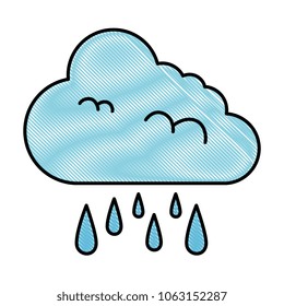 climate cloud with rain drops