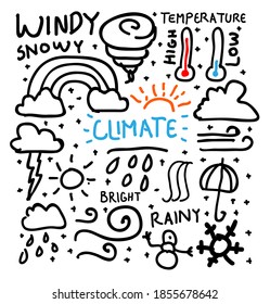 climate concept doodle vector illustration