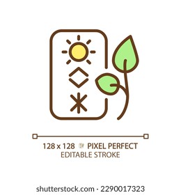 Climate condition monitoring green RGB color icon. Smart farming. Weather tracking. IoT in agriculture. Machine learning. Isolated vector illustration. Simple filled line drawing. Editable stroke