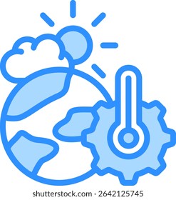 Climate Control Icon Blue Color Vector Illustration