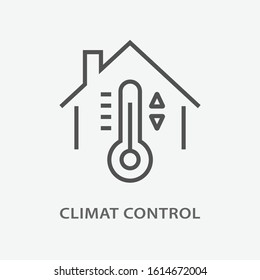 Climate control line icon. Vector illustration on white background.