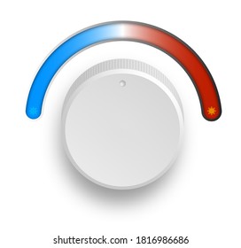 Regulador de control del clima con signo de frío, copos de nieve y calor, sol. Interfaz de usuario. Control electrónico de termostato. Vector aislado