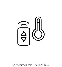 Climate Control Remote And Thermometer Outline Icon