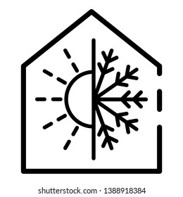 Climate control smart home icon. Outline climate control smart home vector icon for web design isolated on white background