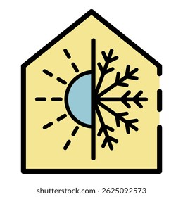 Climate control smart home icon. Outline climate control smart home vector icon color flat isolated