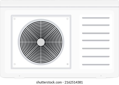Climate control system. Air conditioner. Split system. External block. Vector.