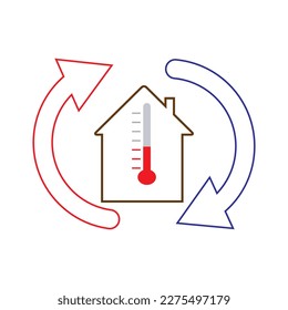 climate control system temperature change air conditioning cooling or heating refrigerator storage, climat control regulator vector image illustration