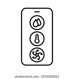 Sistemas de control climático para granja icono de línea negra. Elemento aislado de Vector. Trazo editable.