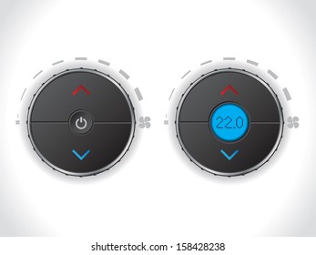 Climate control with and without lcd on white background