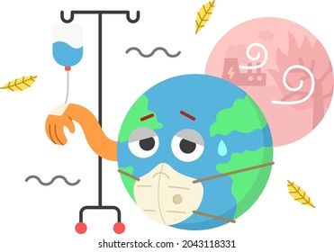 Climate Crisis Earth Vector Illustration