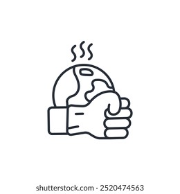 Climate Crisis icon. vector.Editable stroke.linear style sign for use web design,logo.Symbol illustration.