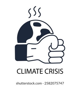 climate crisis icon. vector.Editable stroke.linear style sign for use web design,logo.Symbol illustration.