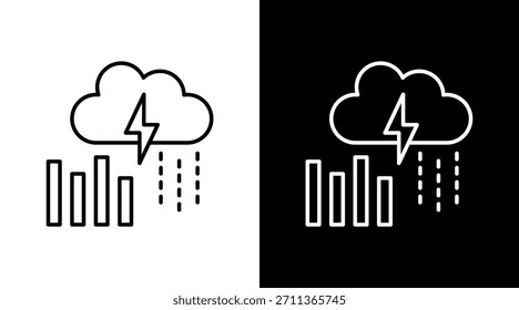 Climate Data Outline White Icon Set Design