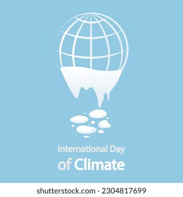 Climate day international melting glaciers, vector art illustration.