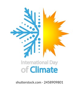 Climate day sun and snowflake, vector art illustration.