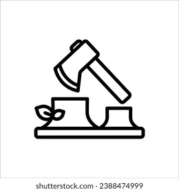 Climate Deforestation Outline Icon Vector Illustration