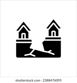 Ilustración de vectores de iconos rellenados por el terremoto climático