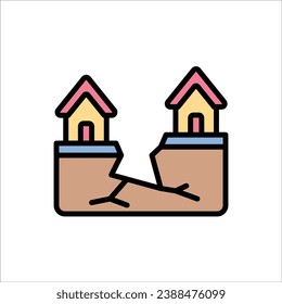 Climate Earthquake Icon Vector Illustration