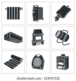 Climate, equipment Vector Icons Set
