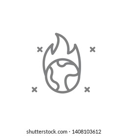 Climate, global line vector icon. Element of pollution icon