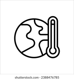 Climate Global Warming Outline Icon Vector Illustration