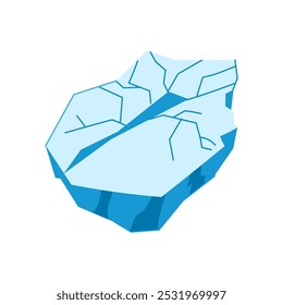 climate ice crack cartoon. snow sheet, floe surface, pressure tension climate ice crack sign. isolated symbol vector illustration
