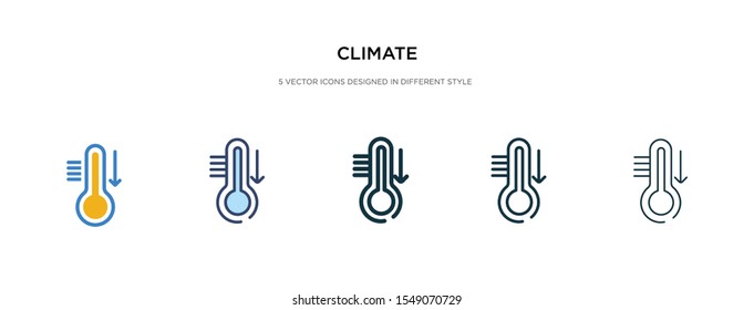 climate icon in different style vector illustration. two colored and black climate vector icons designed in filled, outline, line and stroke style can be used for web, mobile, ui