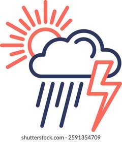 Climate Icon Line Color Vector Illustration