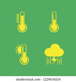climate icon. climate vector icons set temperature sun, temperature and rain and lightning